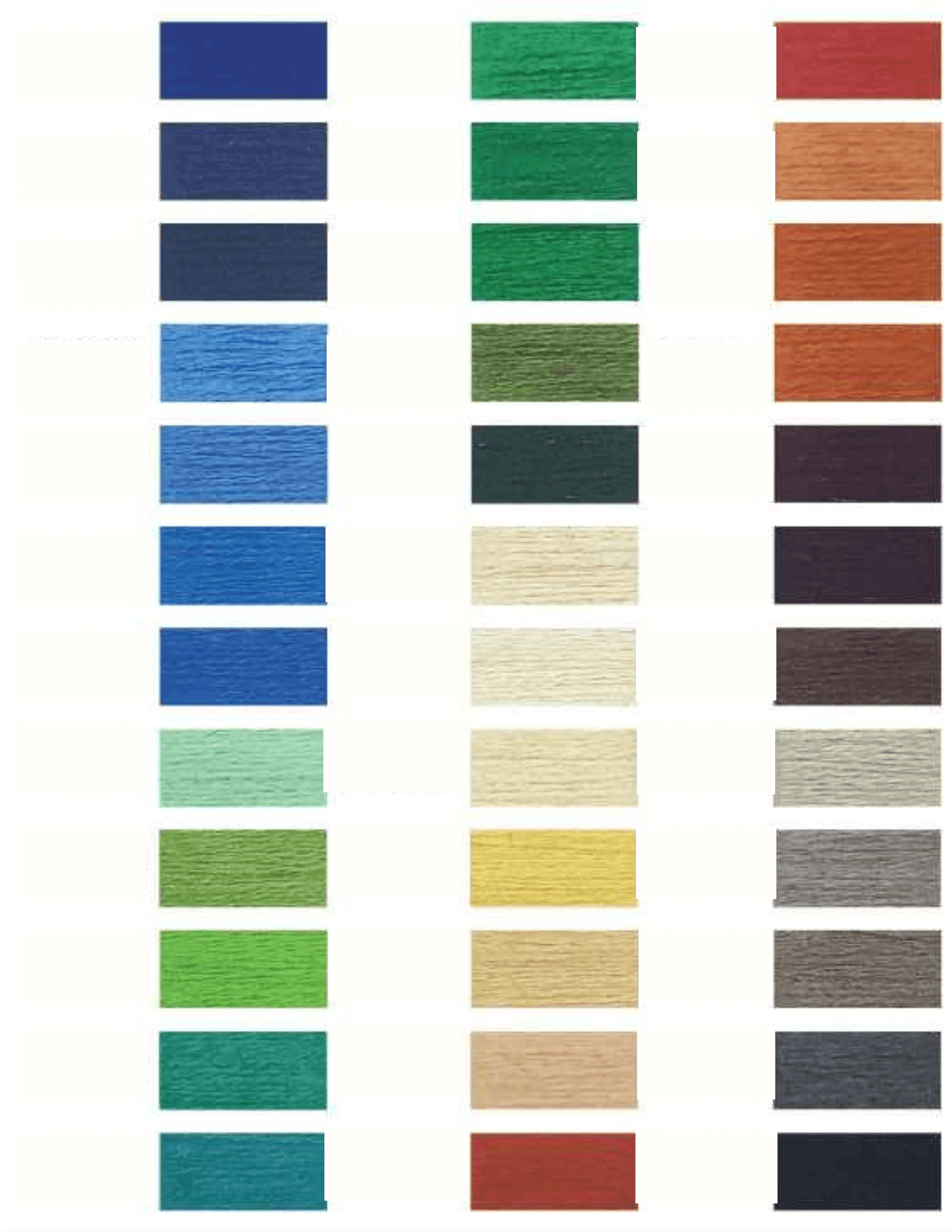 Chenille Thread Chart