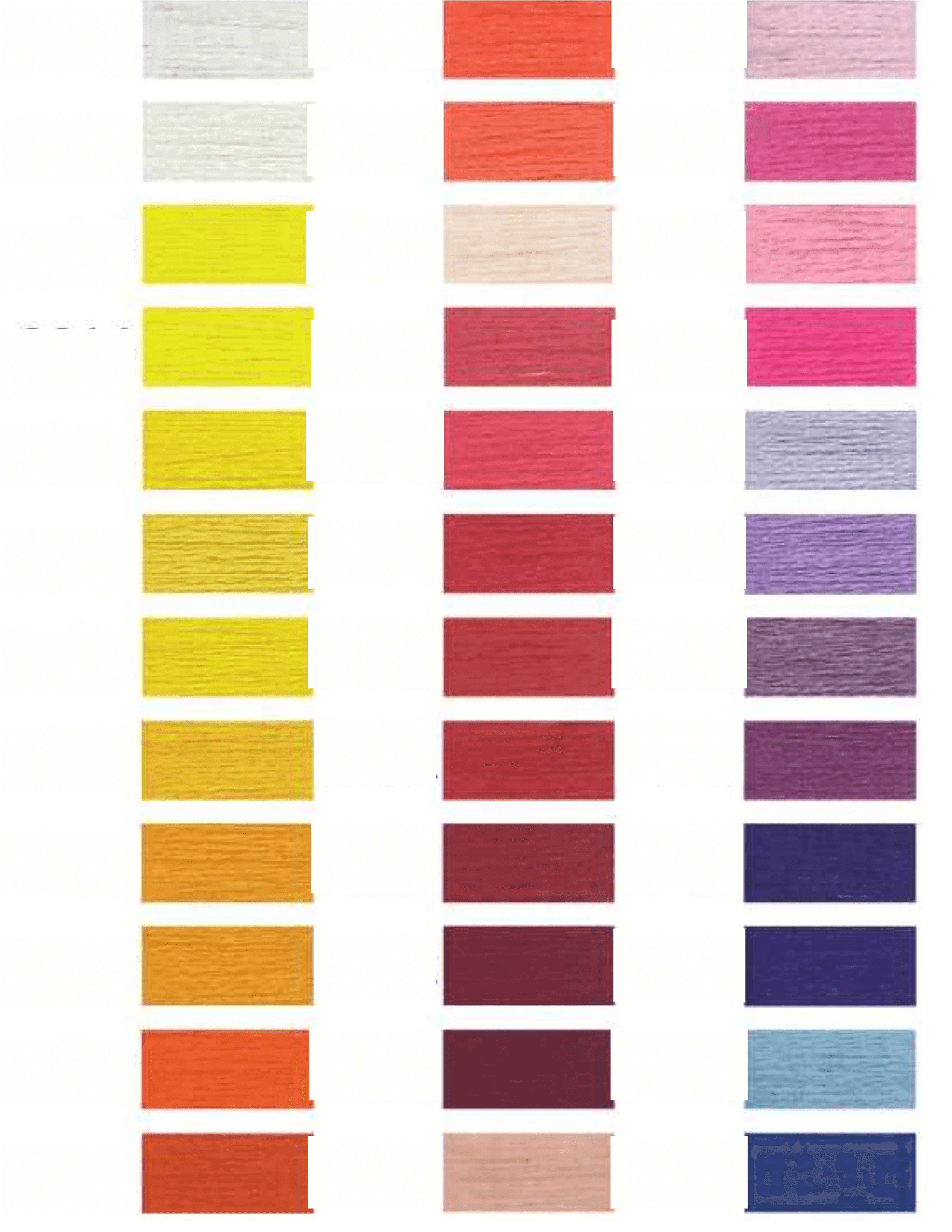 Chenille Thread Chart