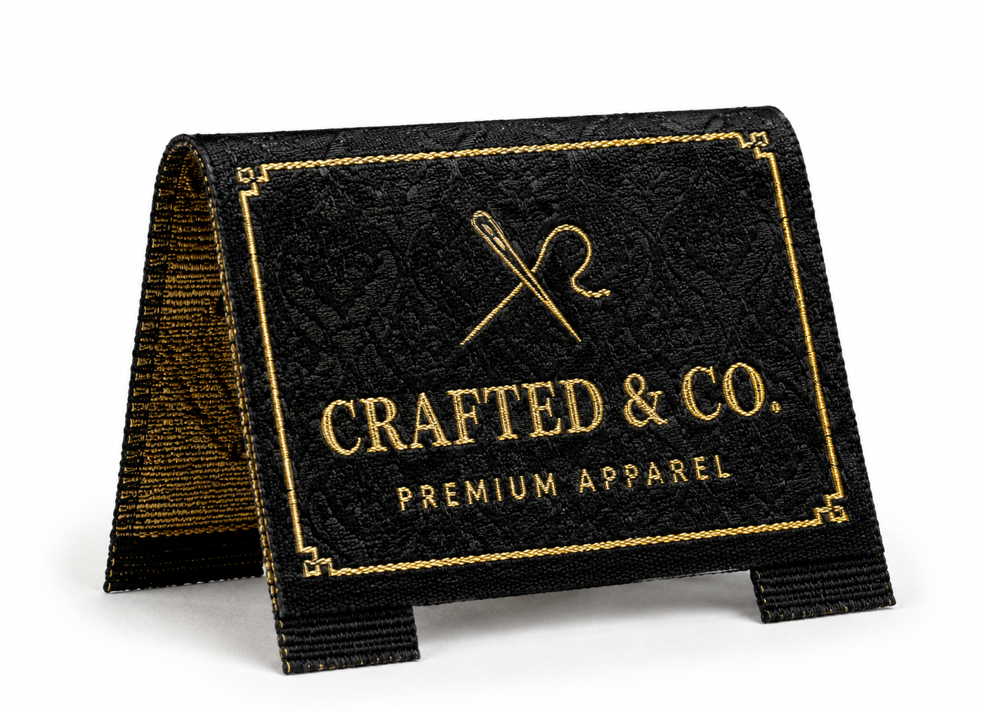 Center Fold custom Woven Label